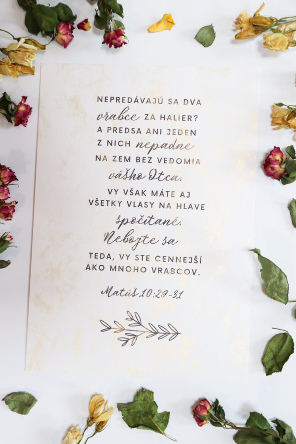 Art print "CENNEJŠÍ AKO VRABCE"