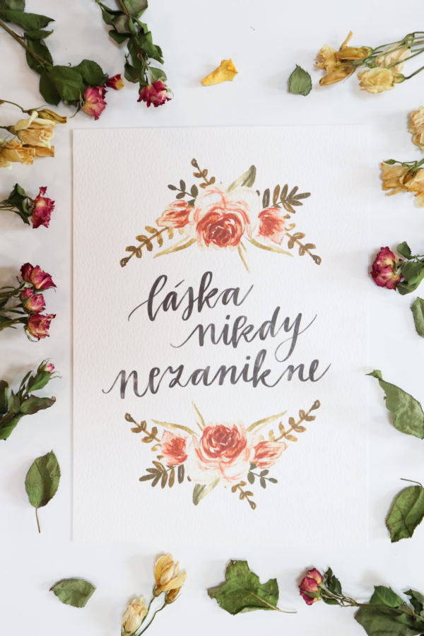 Art print "LÁSKA NIKDY NEZANIKNE"