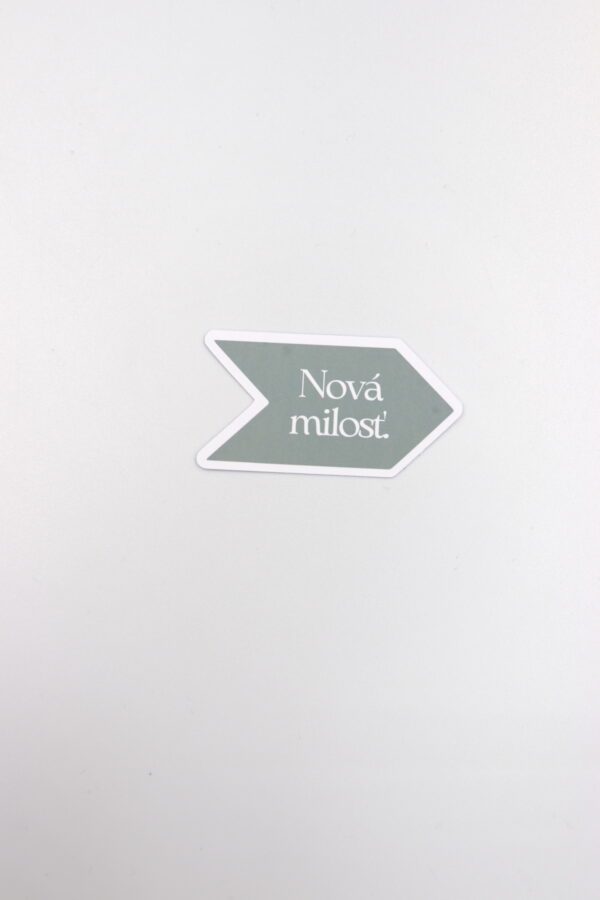 Papierová nálepka „NOVÁ MILOSŤ“